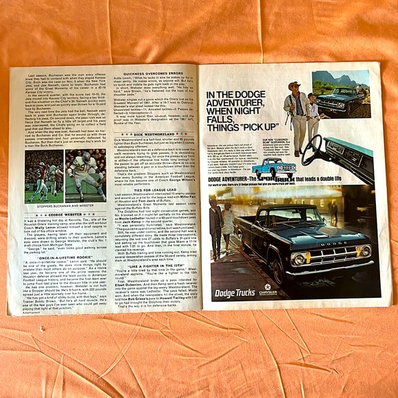 Vintage 1968 American Football League AFL All-Stars Advertising Insert - Picture 7 of 9